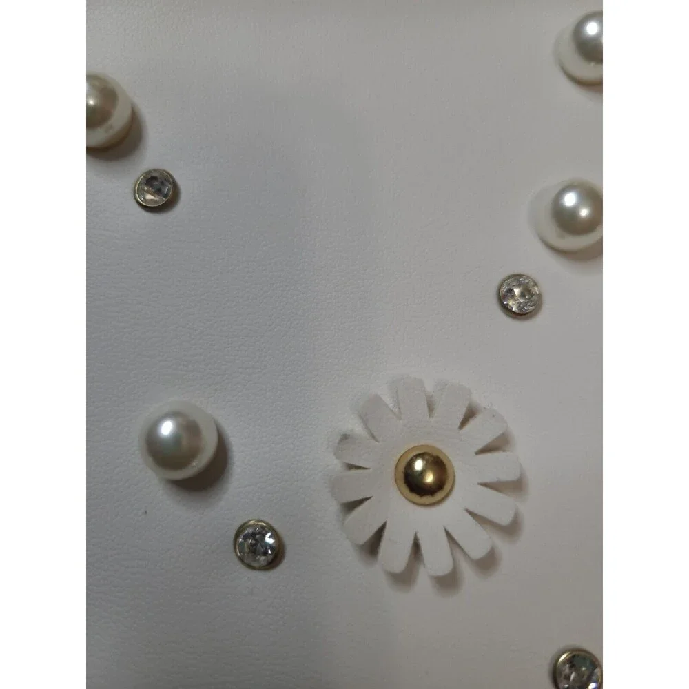Studio 33 Crossbody Camera Bag with Floral Embellishment WHITE RTL$50